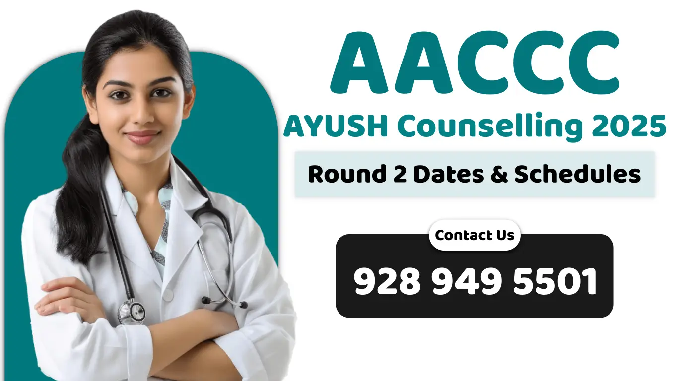 AACCC AYUSH Counselling 2025 Round 2 Schedules